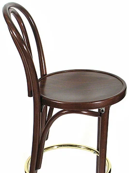Hairpin Back Bentwood Bar Stool Wood Seat Side View