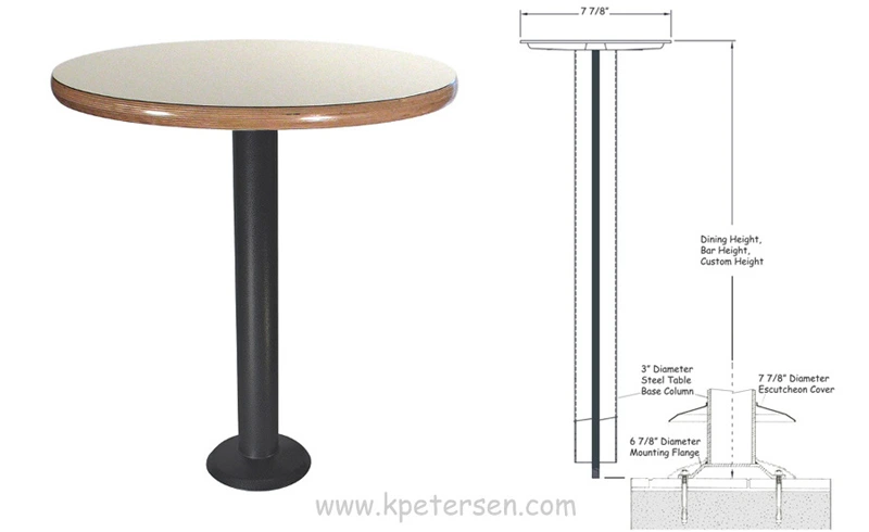 Economy Bolt Down Table Base Details Brief
