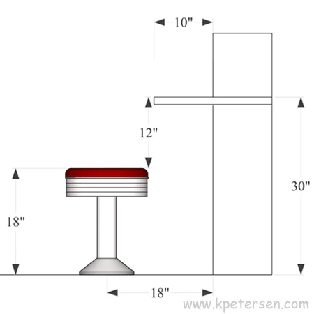 Counter Stool Seat Height 24 Inch With Footrest