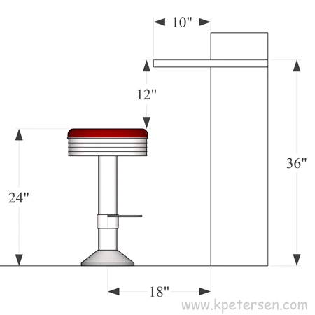 Counter Stool Seat Height 24 Inch With Footrest