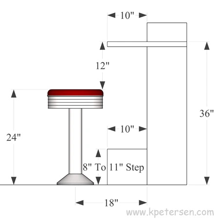 Counter Stool Seat Height 24 Inch Without Footrest