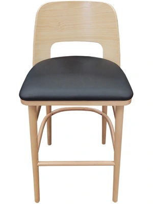 Budget Bentwood Backrest Bar Stool Front View 2
