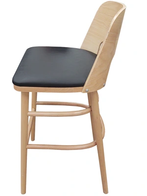 Budget Bentwood Backrest Bar Stool Side View