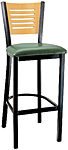 Budget Steel Bar Stool with Open Wood Slot Back