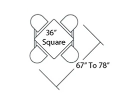 Cafeteria Cluster Seating Unit Four Seat Square