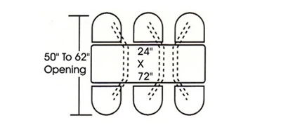 Cafeteria Cluster Seating Unit Six Seat Rectangle Island Style