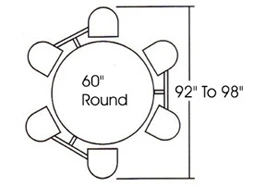 Cafeteria Cluster Seating Unit Six Seat Round