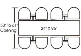 Cafeteria Cluster Seating Unit Eight Seat Rectangular