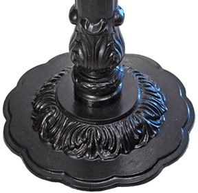 Ornate Cast Iron Round Petal Bottom Pub Stool Base Bottom Detail