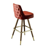 Diamond Tufted Auto Return Steel Bar Stool