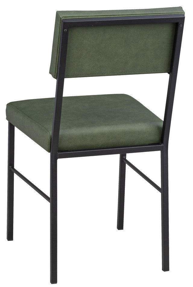 Wood Plank Back Steel Chair
