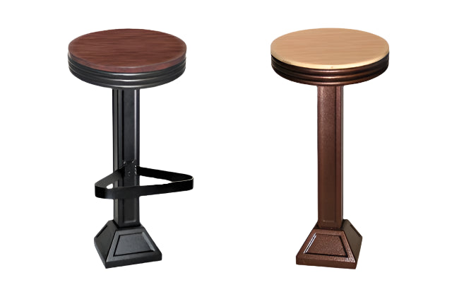Western Style Drug Store Upholstered or Wood Seat Counter Stools