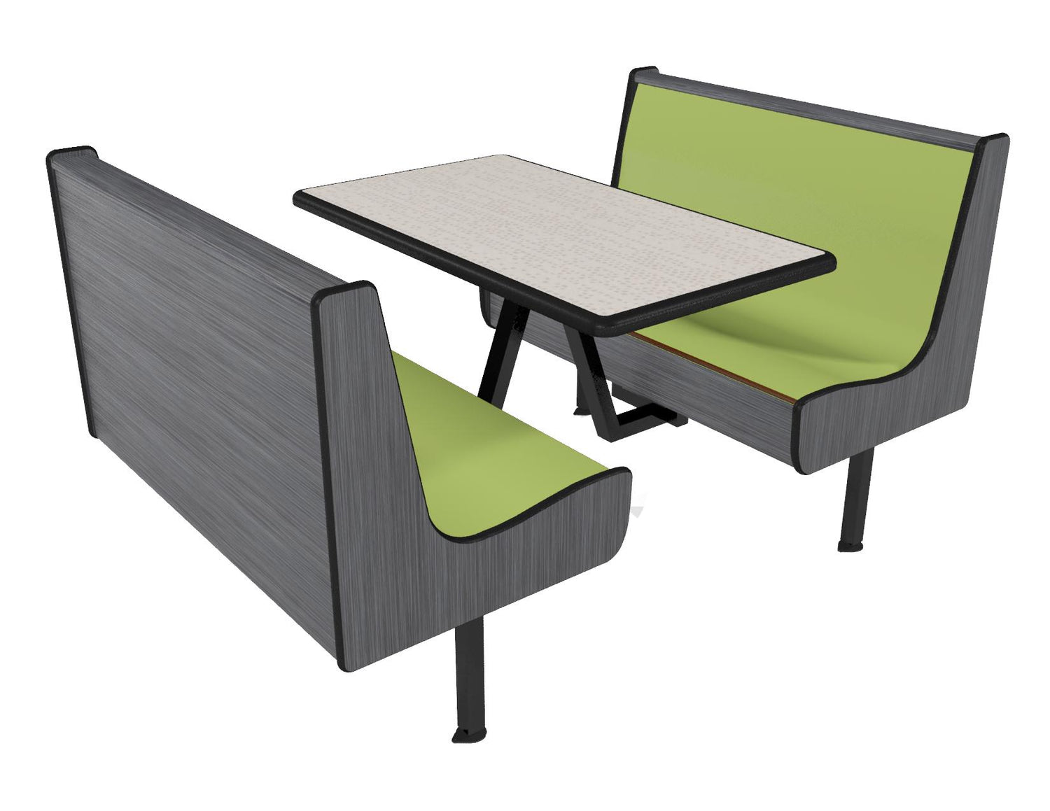 ColorCourt Deluxe Curved Seat Plastic Laminate Booth