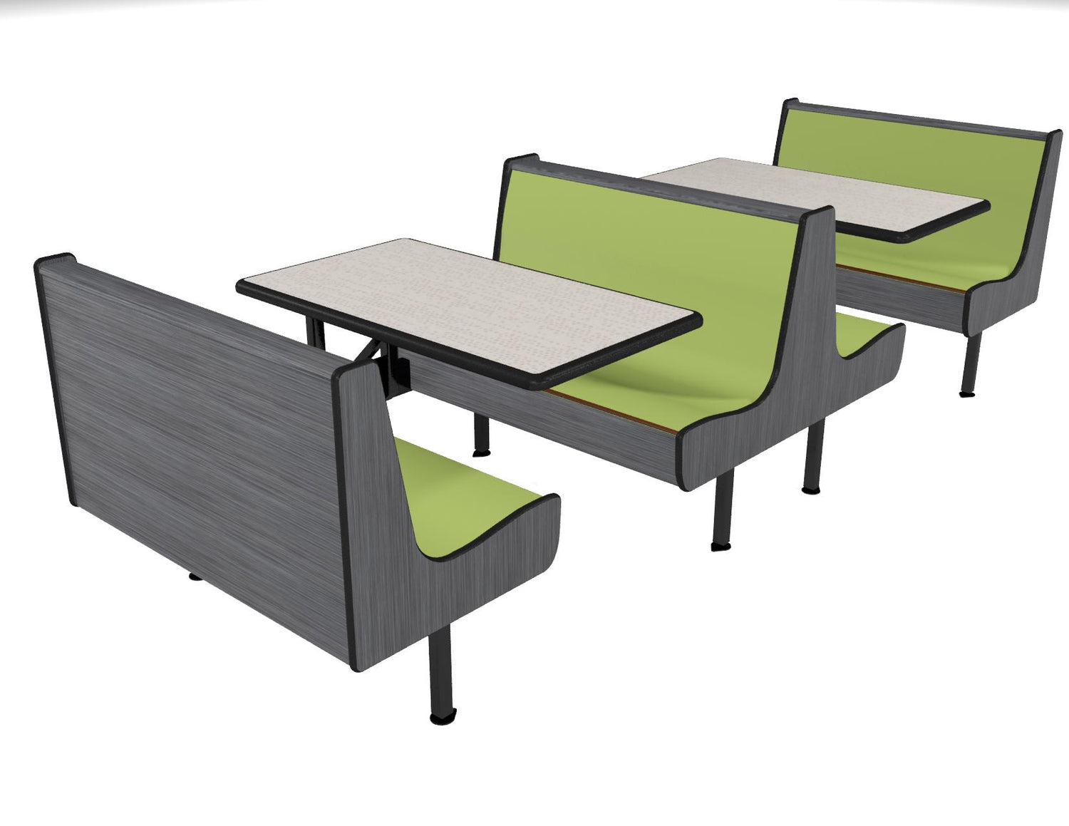 ColorCourt Deluxe Curved Seat Plastic Laminate Booth