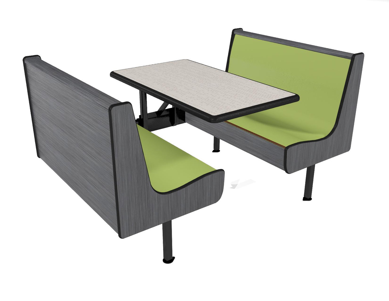 ColorCourt Deluxe Curved Seat Plastic Laminate Booth