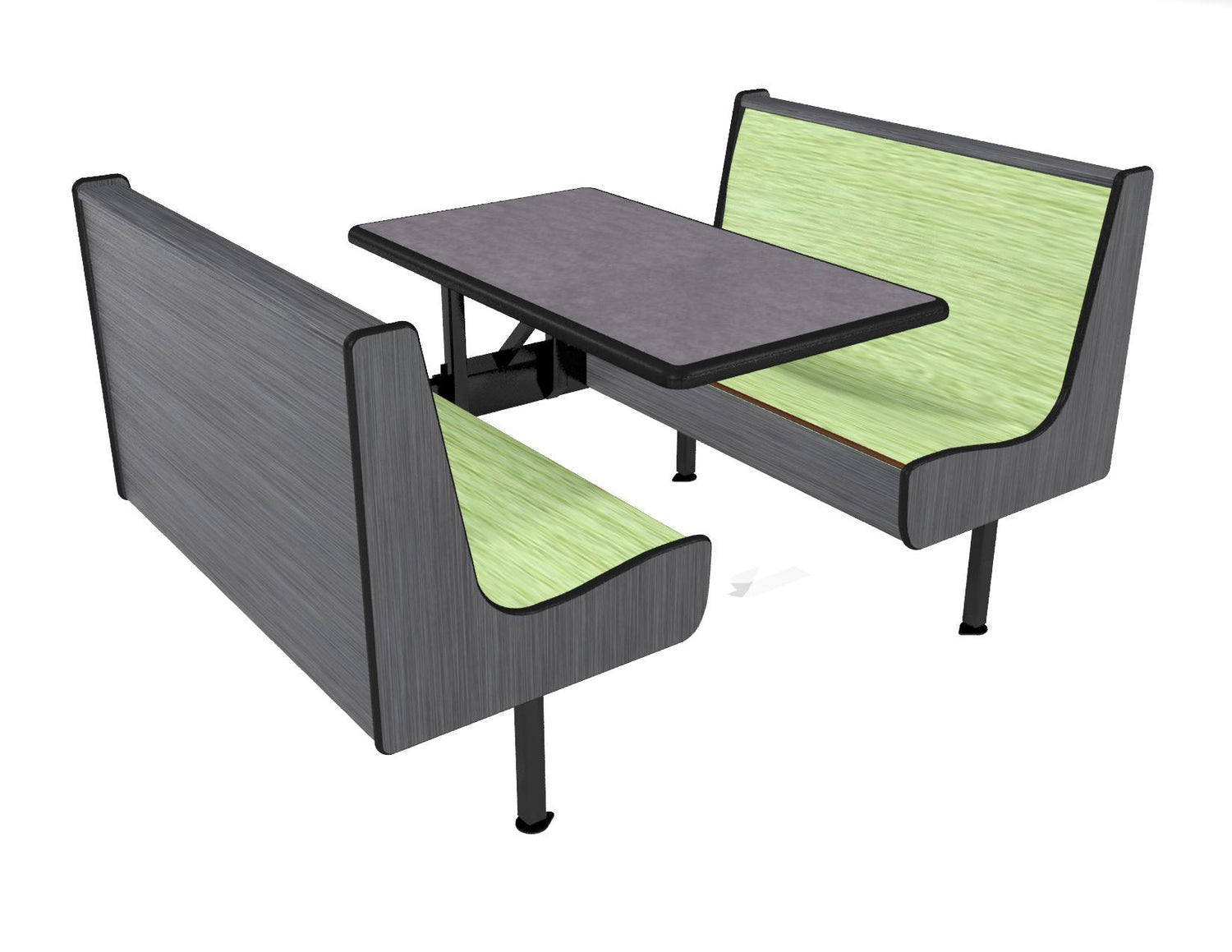 ColorCourt Deluxe Curved Seat Plastic Laminate Booth