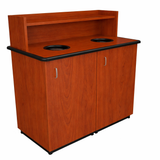 Double Top Drop Waste Receptacle with Tray Shelf