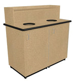 Double Top Drop Waste Receptacle with Tray Shelf