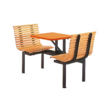 Oak Slat Contoured Wood Booth