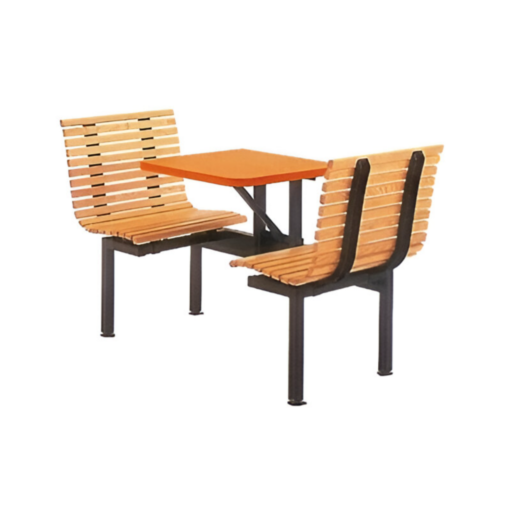 Oak Slat Contoured Wood Booth