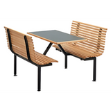 Oak Slat Contoured Wood Booth
