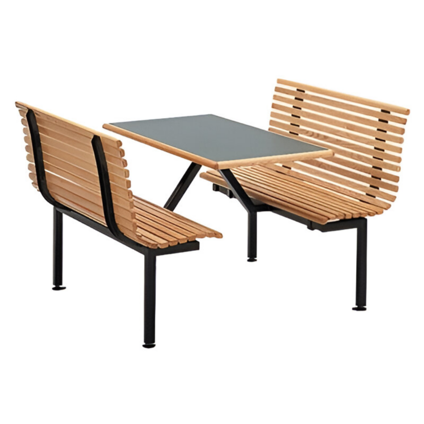 Oak Slat Contoured Wood Booth