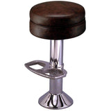 Deluxe Upholstered Seat Chrome Column Bolt Down Soda Fountain Stool
