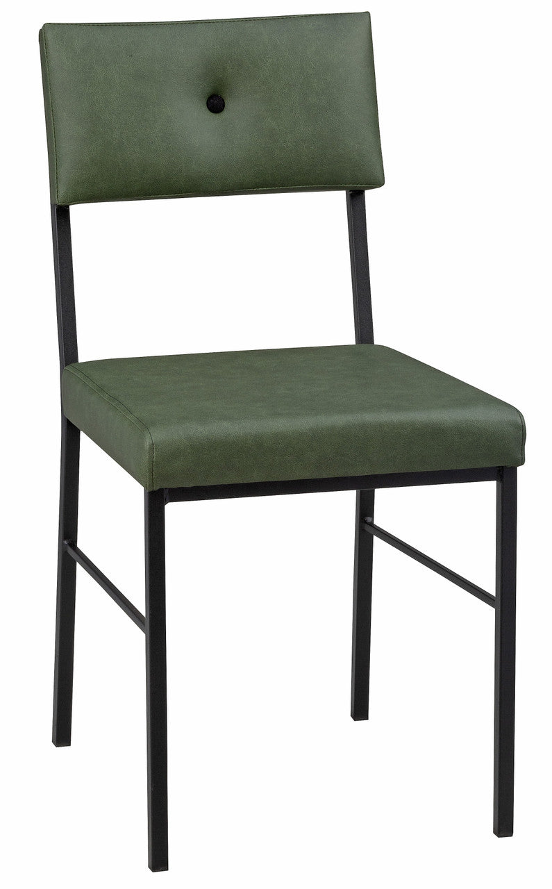 Wood Plank Back Steel Chair