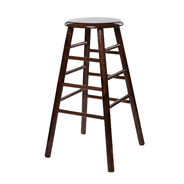 Windsor Style Backless Round Seat Pub Stool