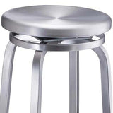 Brushed Aluminum Indoor Outdoor Swivel Stools