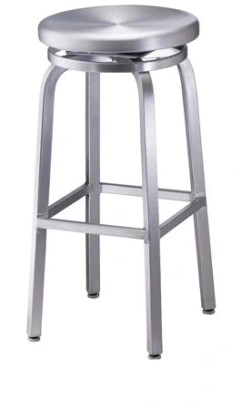 Brushed Aluminum Indoor Outdoor Swivel Stools