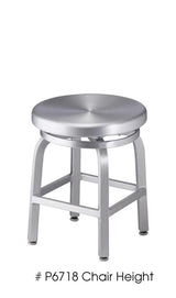Brushed Aluminum Indoor Outdoor Swivel Stools