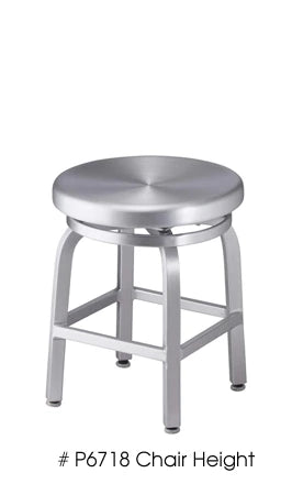 Brushed Aluminum Indoor Outdoor Swivel Stools