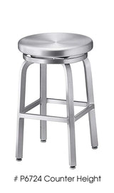 Brushed Aluminum Indoor Outdoor Swivel Stools