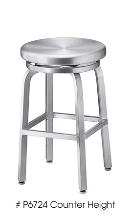 Brushed Aluminum Indoor Outdoor Swivel Stools