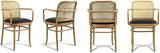 Cane Back Bentwood Arm Chairs With Wood Or Upholstered Seat