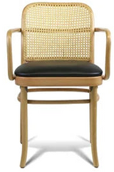 Cane Back Bentwood Arm Chairs With Wood Or Upholstered Seat