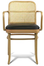 Cane Back Bentwood Arm Chairs With Wood Or Upholstered Seat