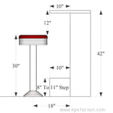 Soda Fountain Stool with Chromed Steel Seat and Column
