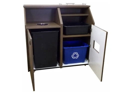 Combo Top Drop Waste Receptacle and Bussing Station