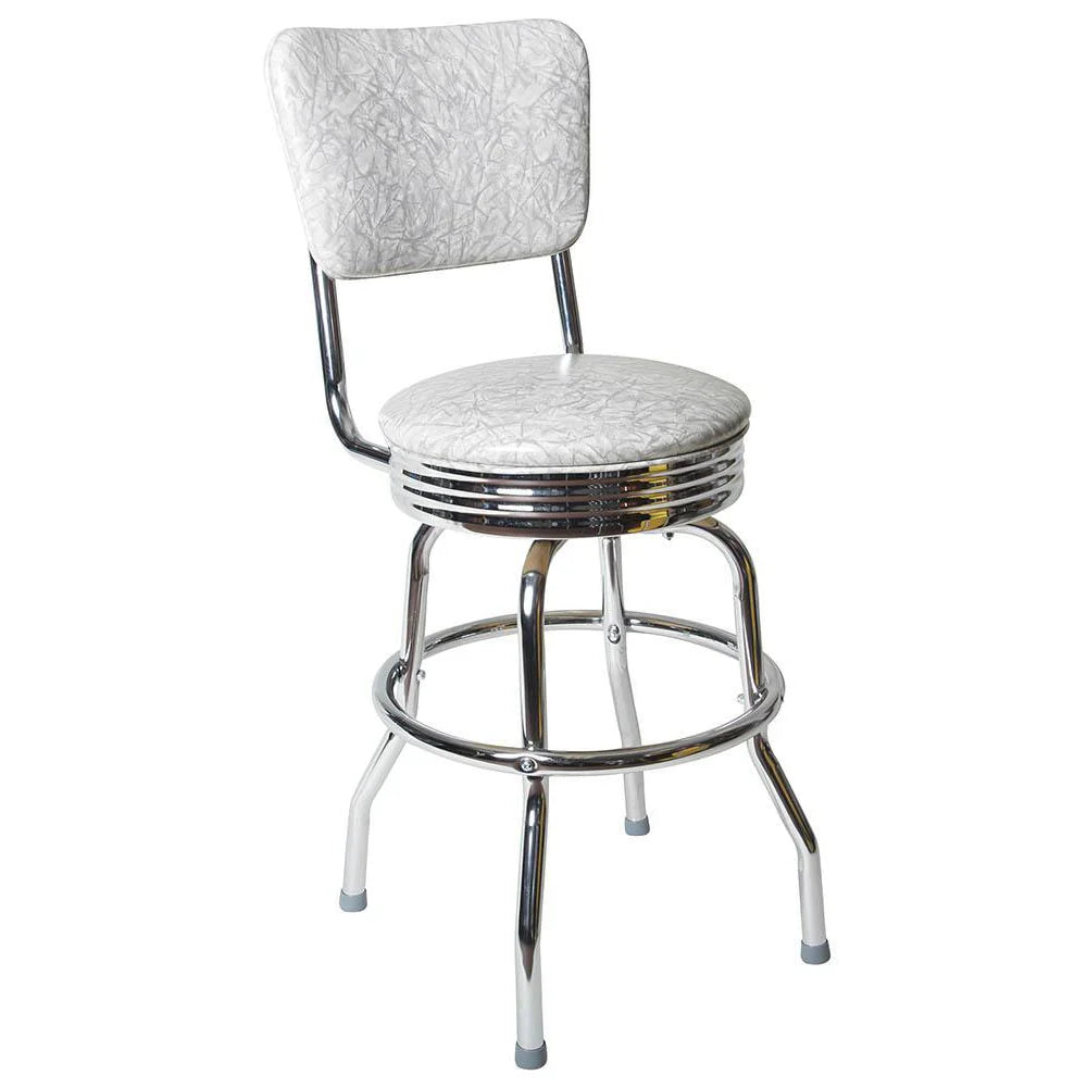 Chrome Bar Stool with Chrome Seat Ring