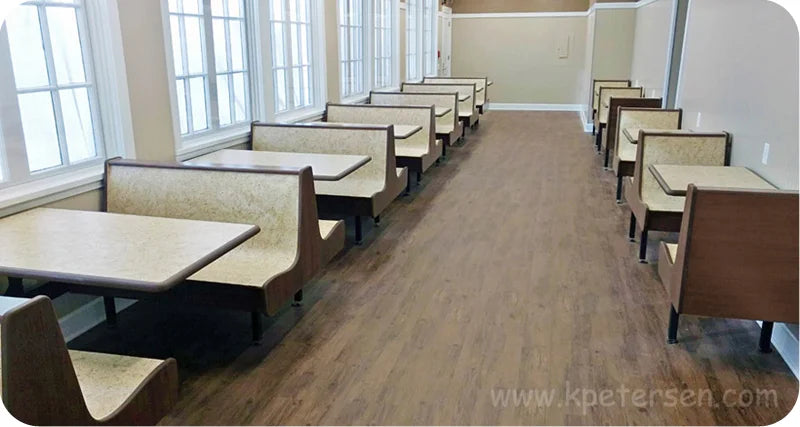 ColorCourt Deluxe Curved Seat Plastic Laminate Booth