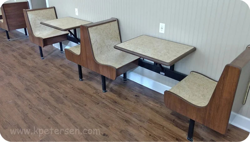 ColorCourt Deluxe Curved Seat Plastic Laminate Booth