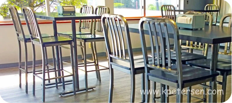 Deco Steel Bar Stool With Wood Seat