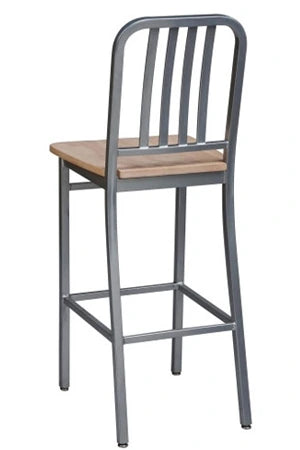 Deco Steel Bar Stool With Wood Seat