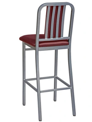 Deco Steel Bar Stool With Upholstered Seat And Back