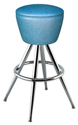 Drum Seat Bar Stool with Chrome Pyramid Frame
