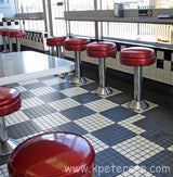 Deluxe Upholstered Seat Chrome Column Bolt Down Soda Fountain Stool