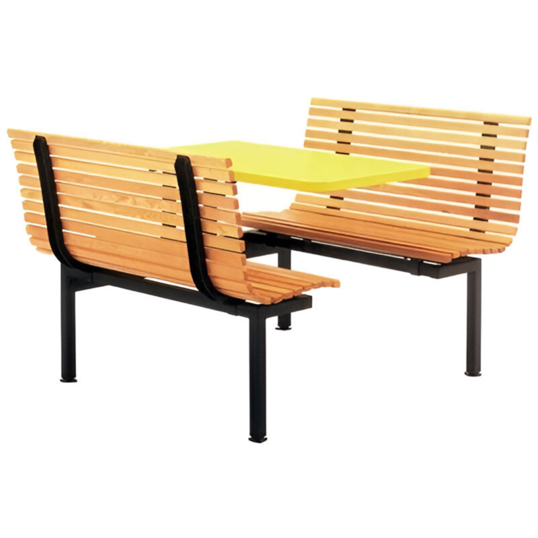 Oak Slat Contoured Wood Booth