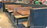 Oak Slat Contoured Wood Booth